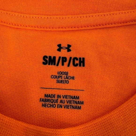 Under Armour Men Loose Boxy Short Sleeve Playback T Shirt Orange Small NWT - Picture 4 of 5